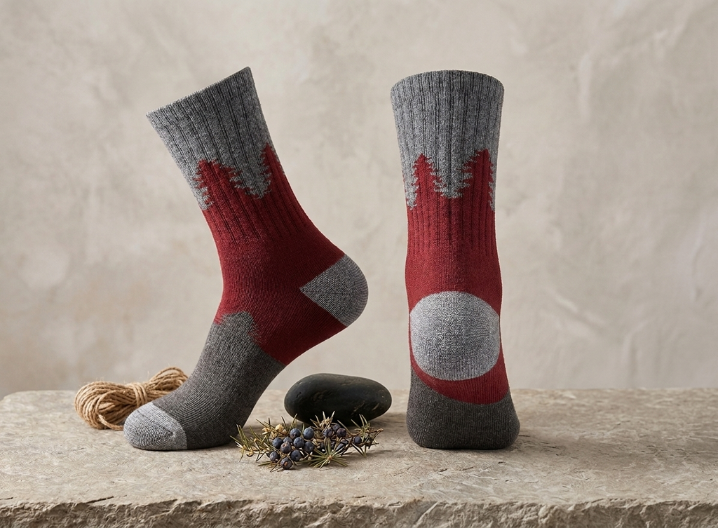 Unisex Merino Wool Forest Crew Hiking Sock